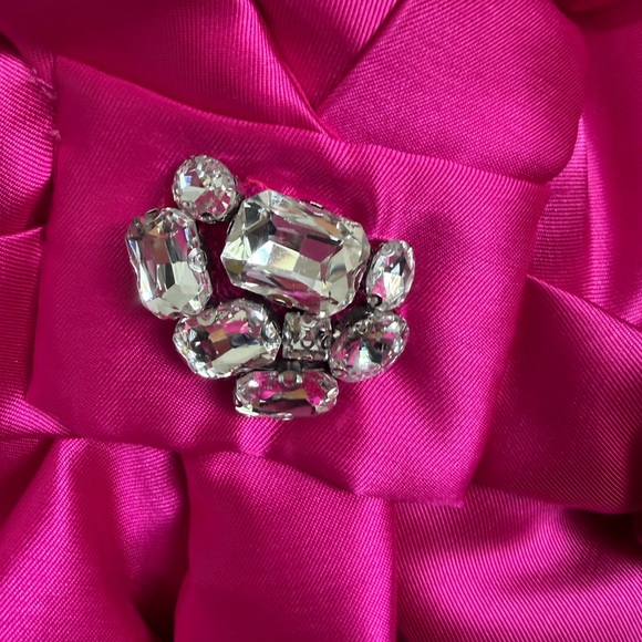 NWOT HUTCH Kinsley Strapless Pink Satin Romper Size 14W - Picture 9 of 9